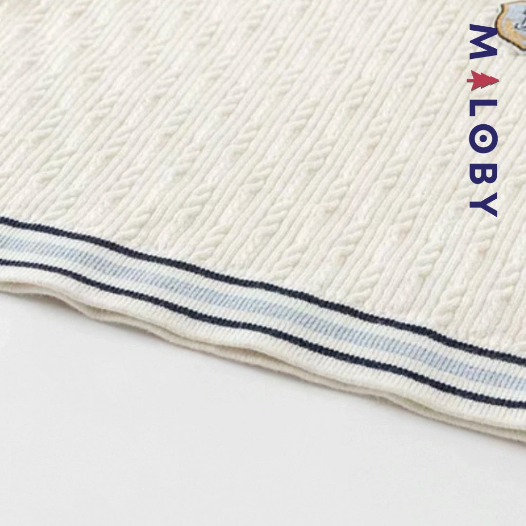 Pull en maille sans manches enfant garçon -Beige