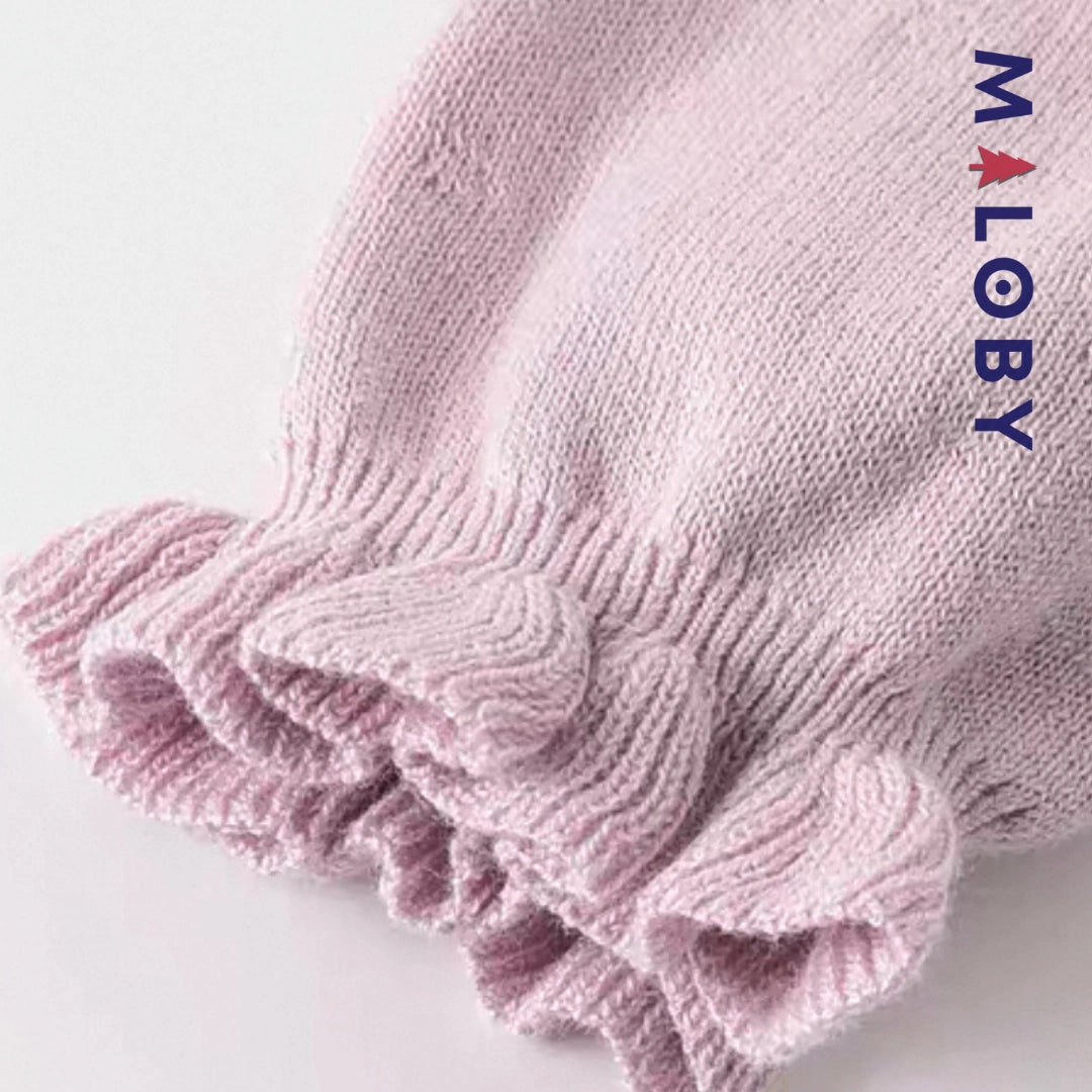 Robe cérémonie bi-matière enfant fille- violet -robes et ensembles pour filles, bébés et garcons - MALOBY