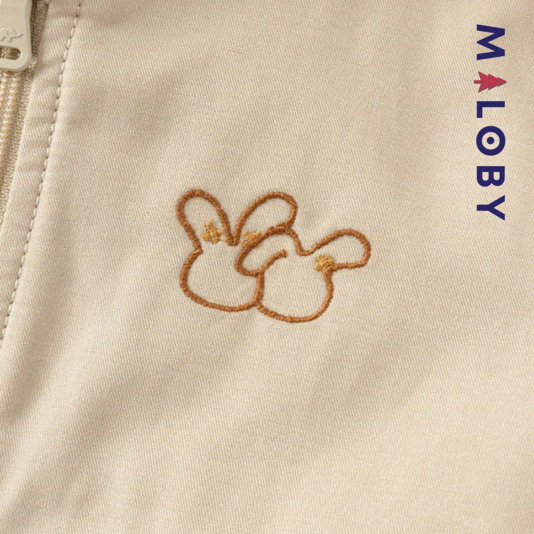 Trench à capuche doublure imprimé -couleur beige -robes et ensembles pour filles, bébés et garcons - MALOBY