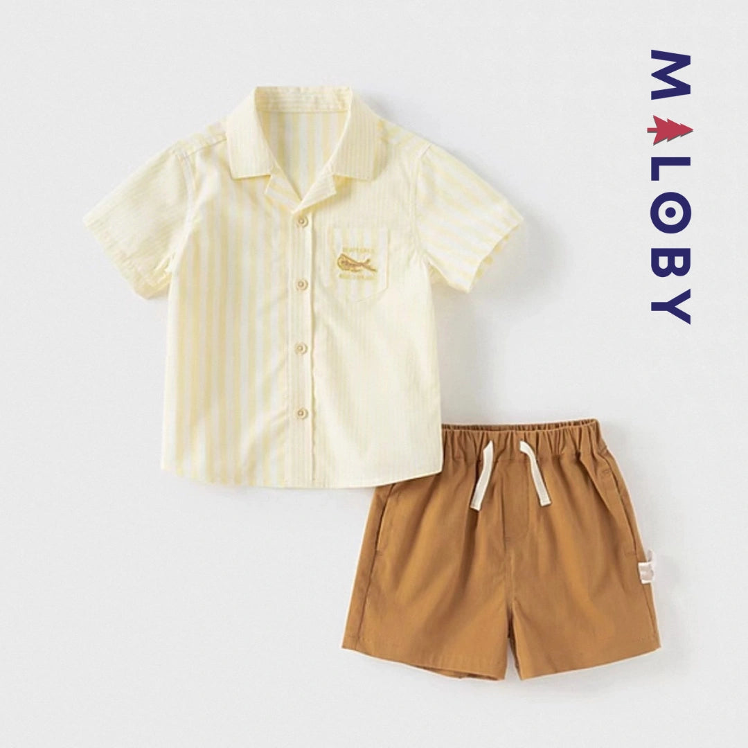 Ensemble Été 2 Pièces chemise+short - Jaune