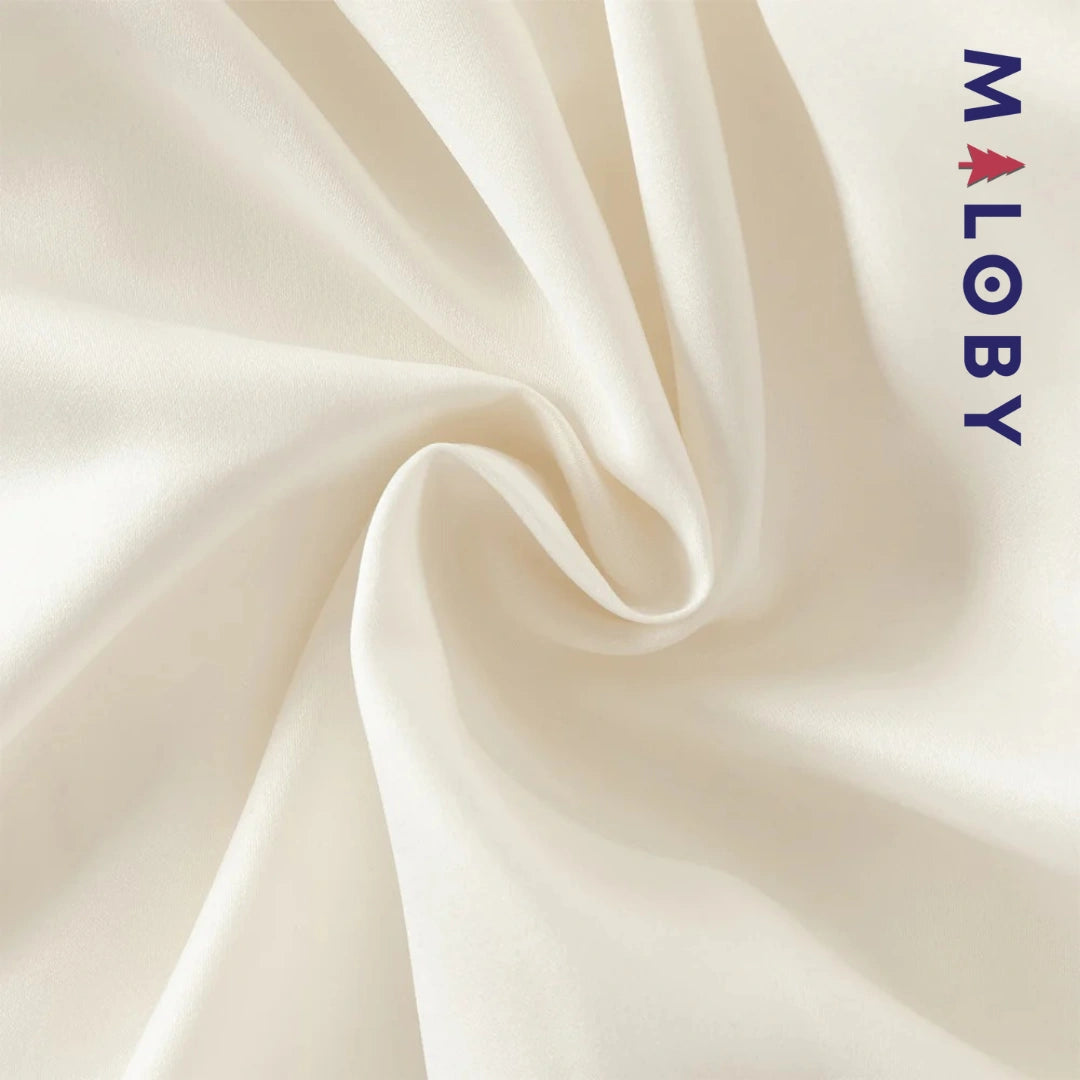 Robe cérémonie manches longues fleurettes - blanc