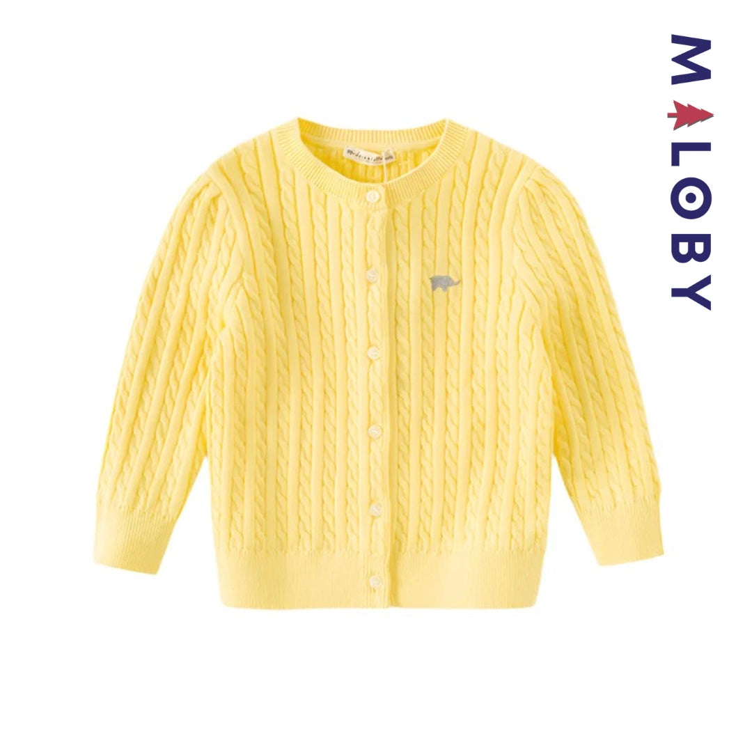 Cardigan basic 100% coton enfant fille
