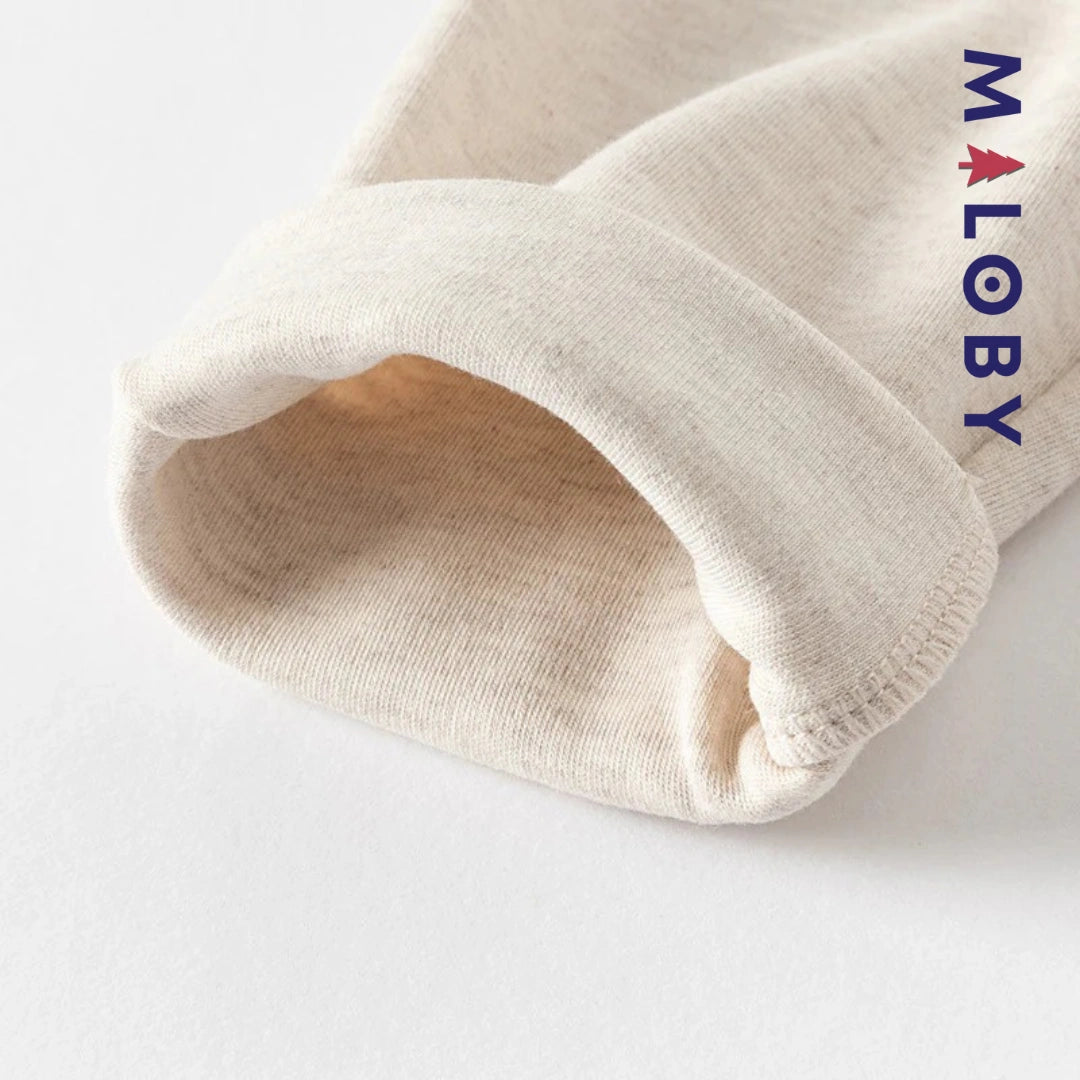 Legging à bas brodé enfant fille-beige/violet