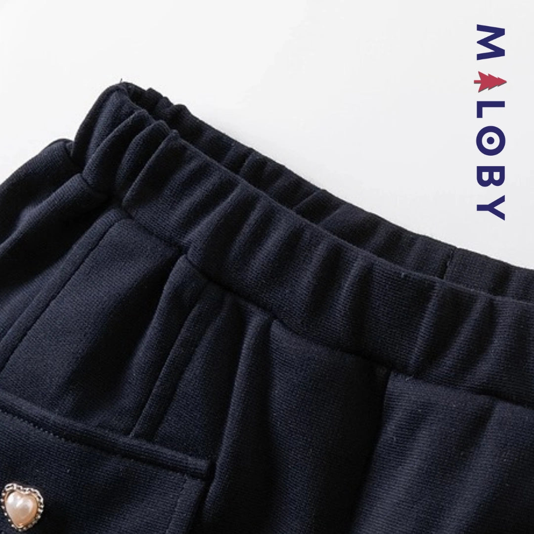 Ensemble habillé Jupon+blouson enfant fille -Marine
