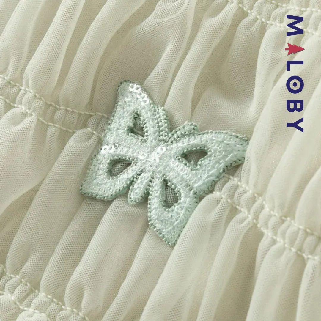 Robe de cérémonie à smocks enfant fille - vert