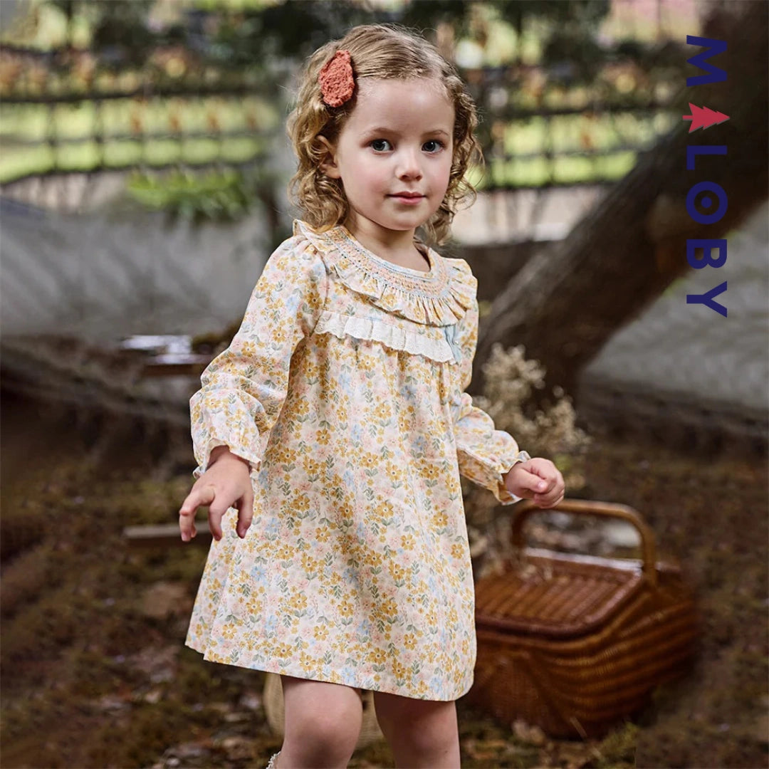 Robe fleurie manches longues enfant fille- Floral