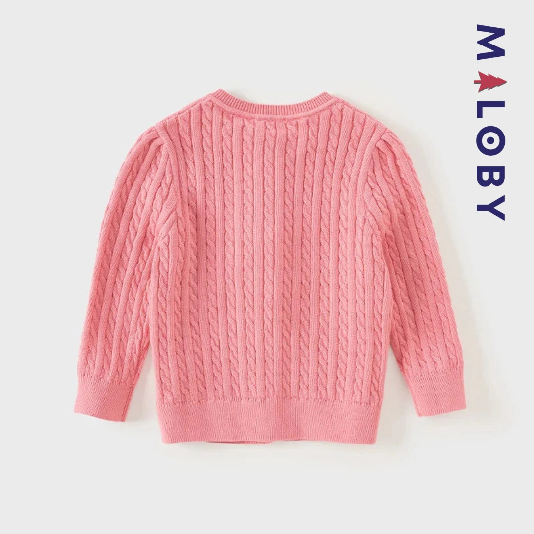 Cardigan basic 100% coton enfant fille
