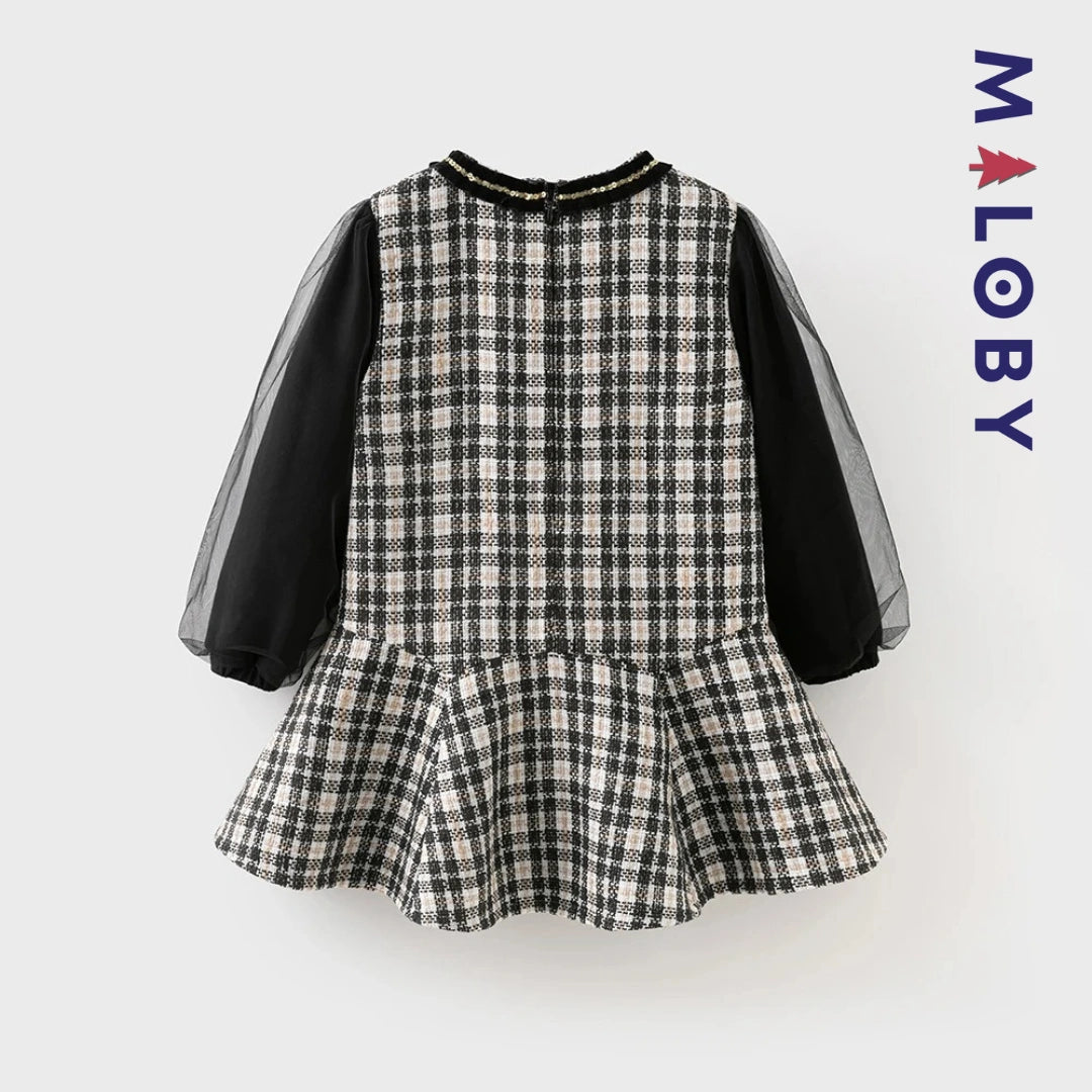 Robe cérémonie bi-matière enfant fille - noir