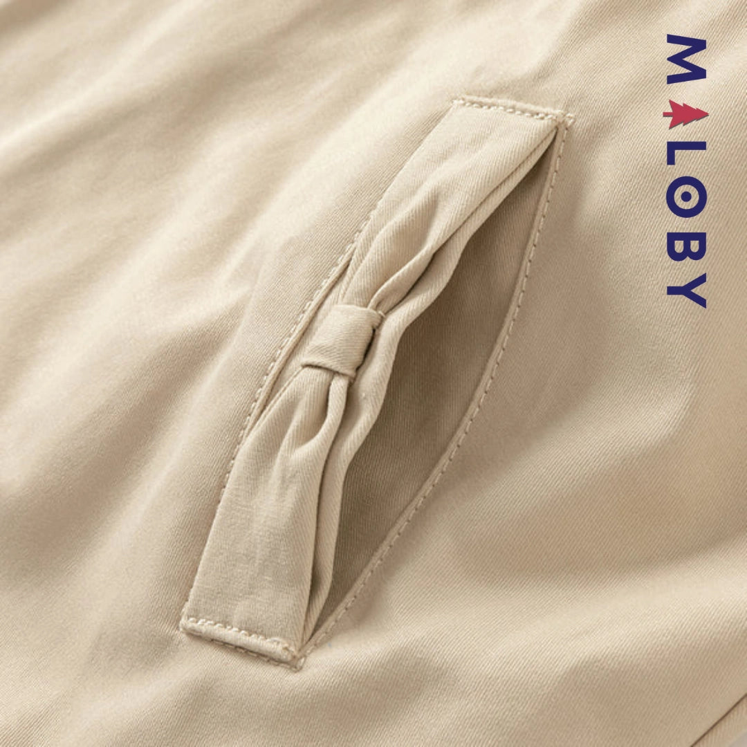 Trench à capuche doublure imprimé -couleur beige -robes et ensembles pour filles, bébés et garcons - MALOBY