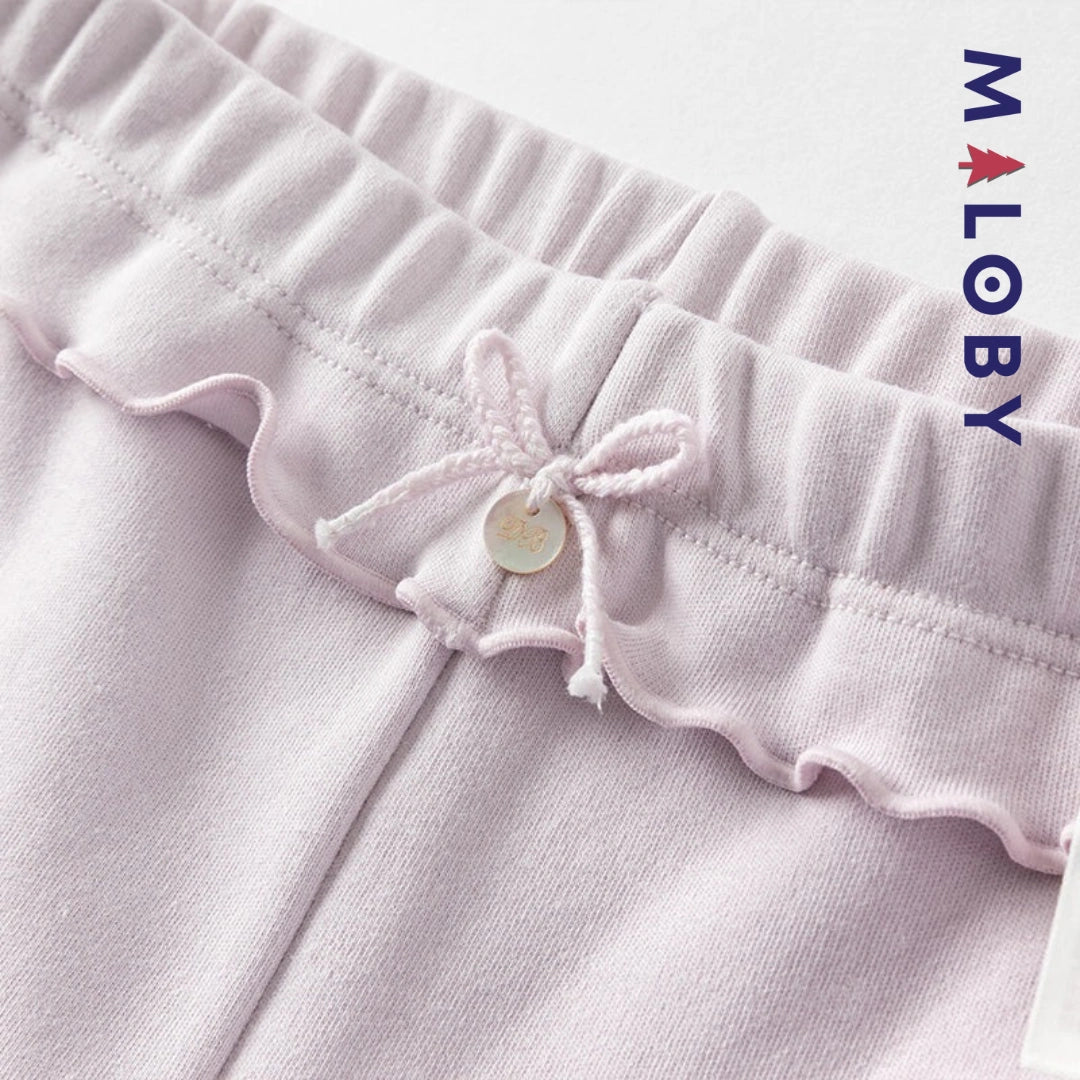 Legging à bas brodé enfant fille-beige/violet
