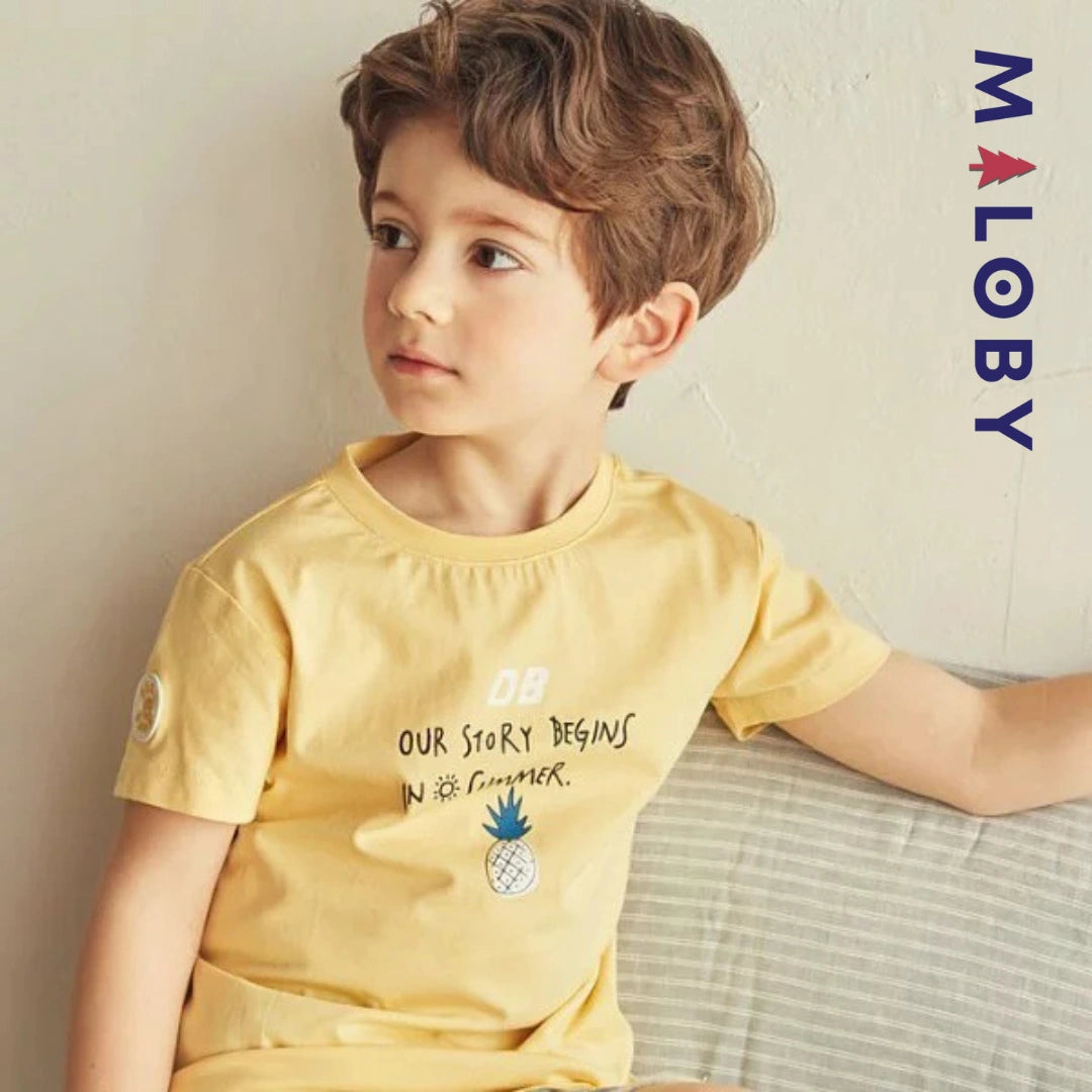 T-shirt deux saisons en pur coton- Garçon -robes et ensembles pour filles, bébés et garcons - MALOBY