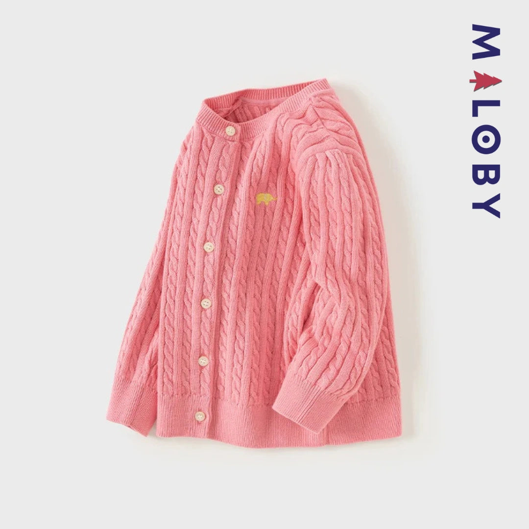 Cardigan basic 100% coton enfant fille