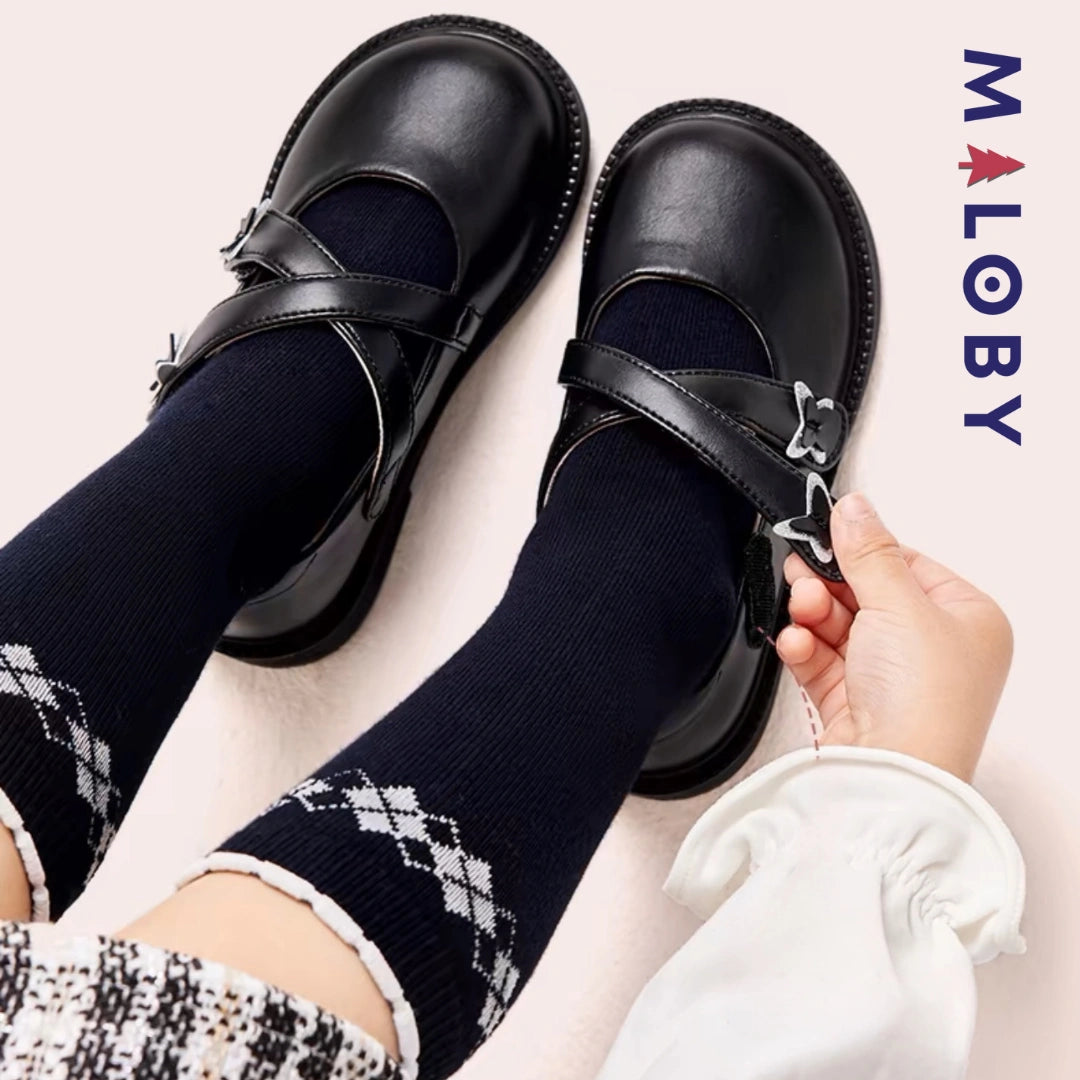 Ballerines double bride enfant fille - Noir -robes et ensembles pour filles, bébés et garcons - MALOBY