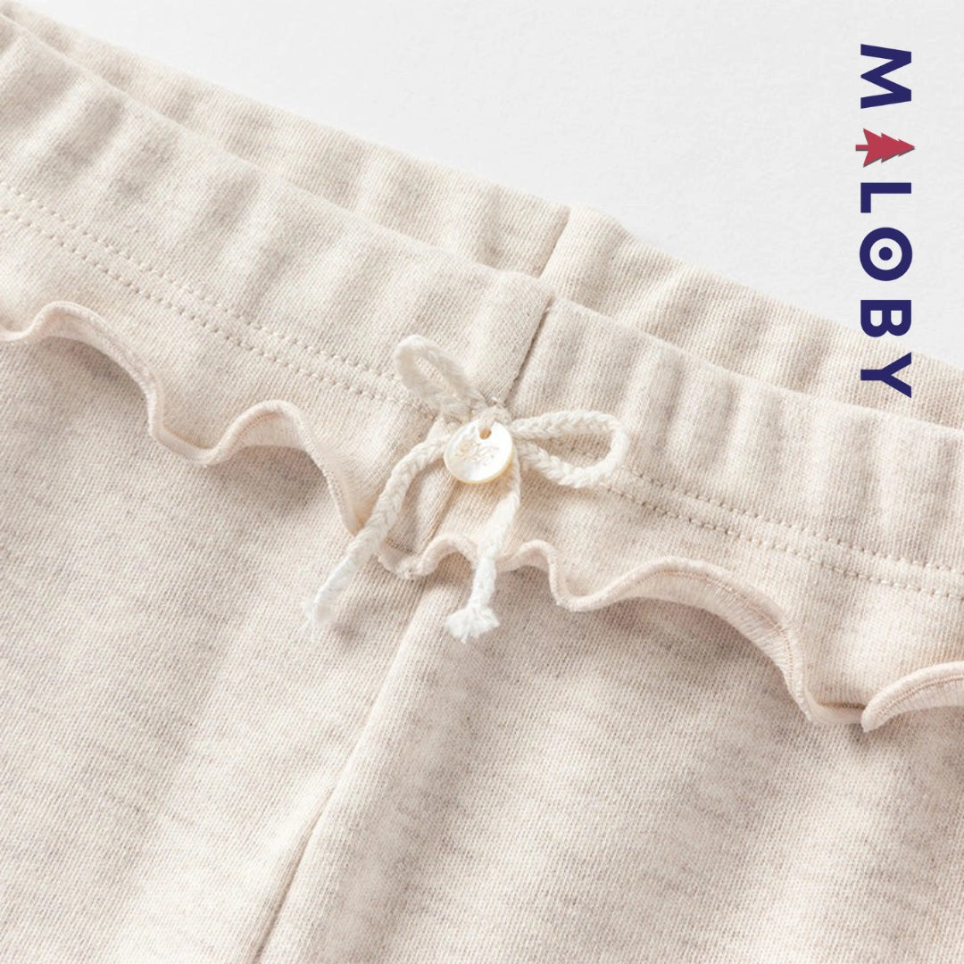 Legging à bas brodé enfant fille-beige/violet