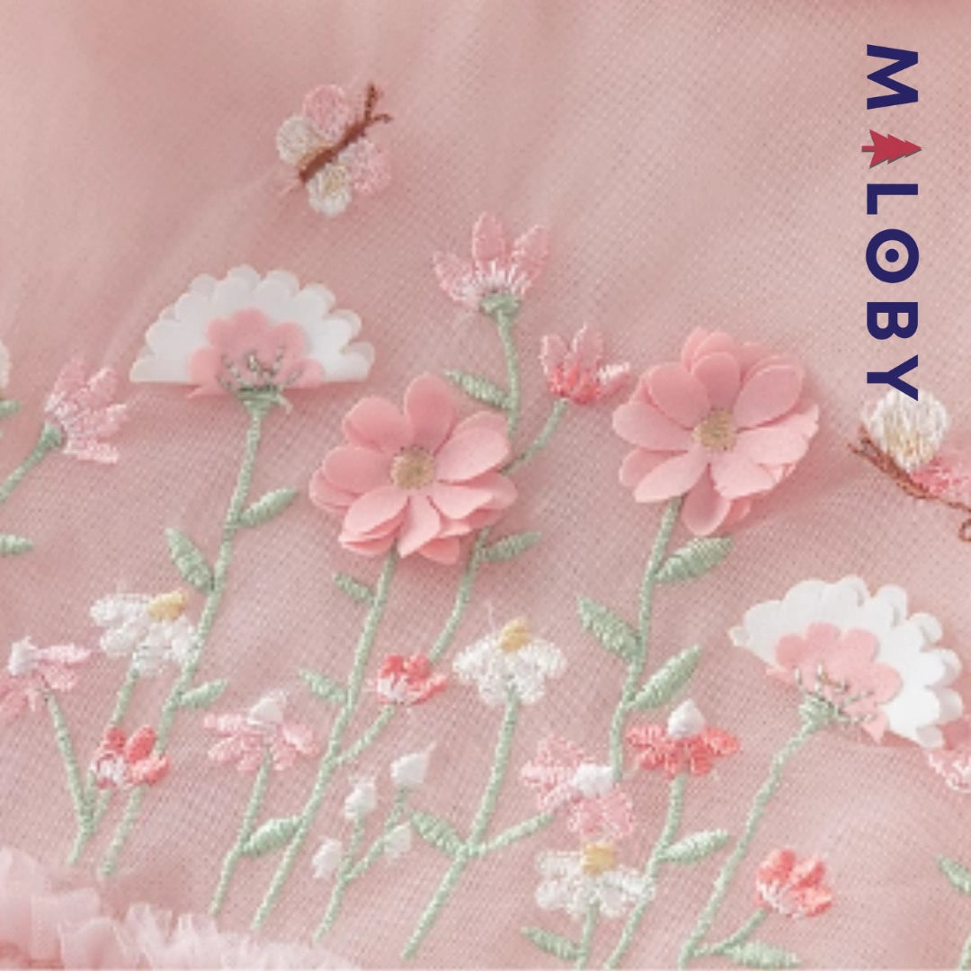 Robe de cérémonie en tulle - rose/jaune -robes et ensembles pour filles, bébés et garcons - MALOBY