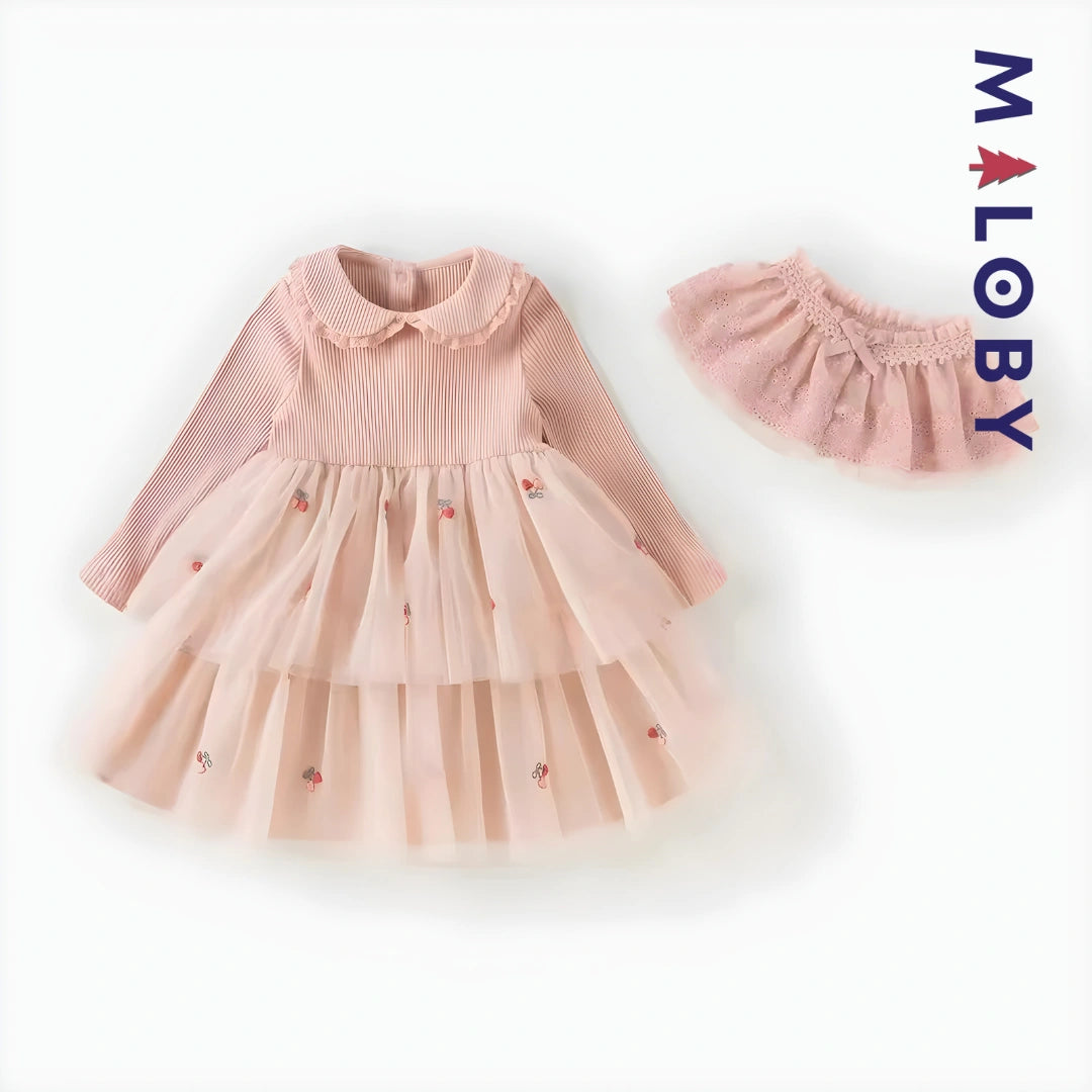 Robe cérémonie style anglais enfant fille -rose