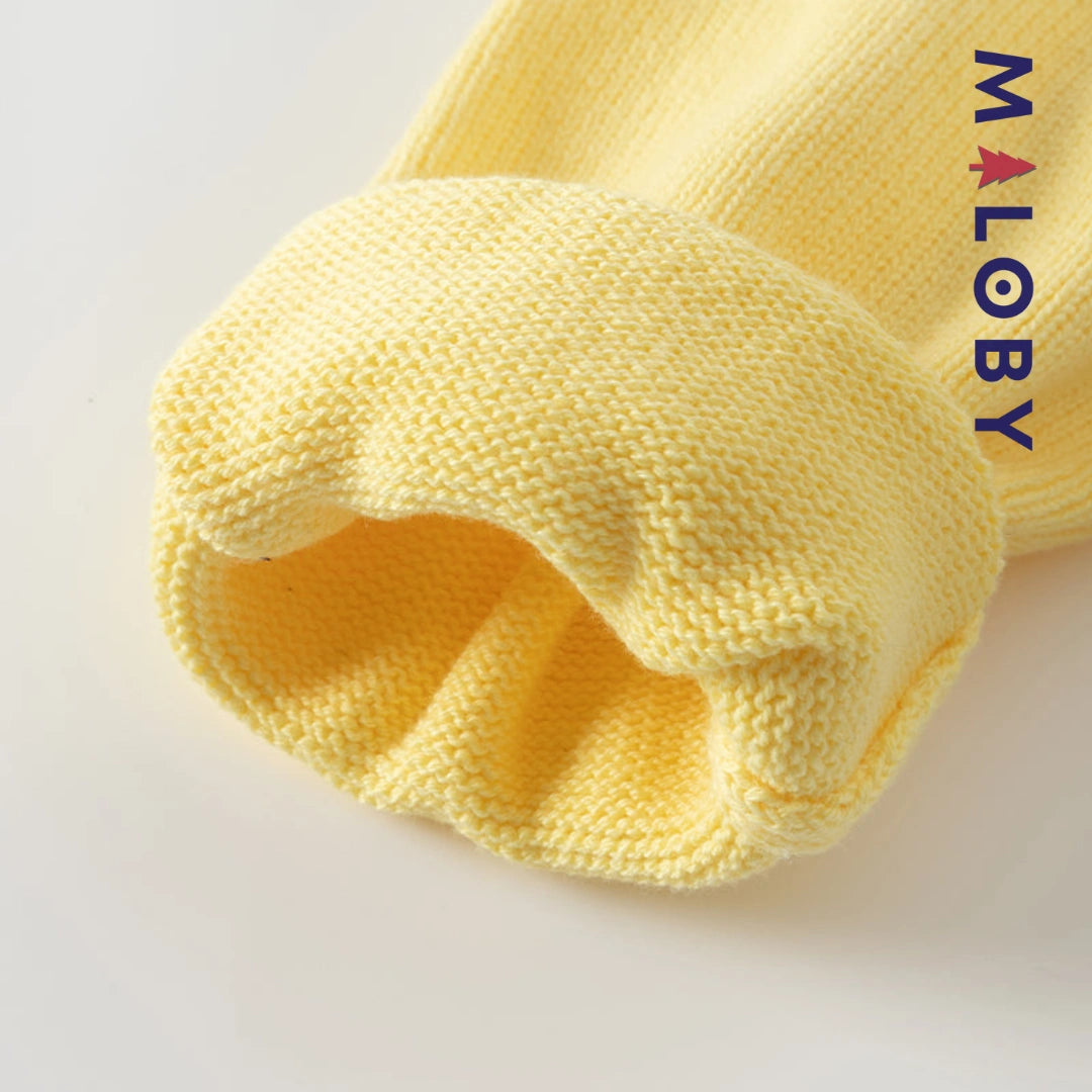Pull Jacquard col rond enfant Garçon - jaune -robes et ensembles pour filles, bébés et garcons - MALOBY
