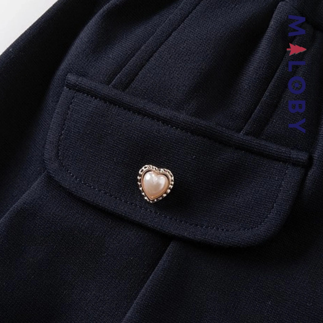 Ensemble habillé Jupon+blouson enfant fille -Marine