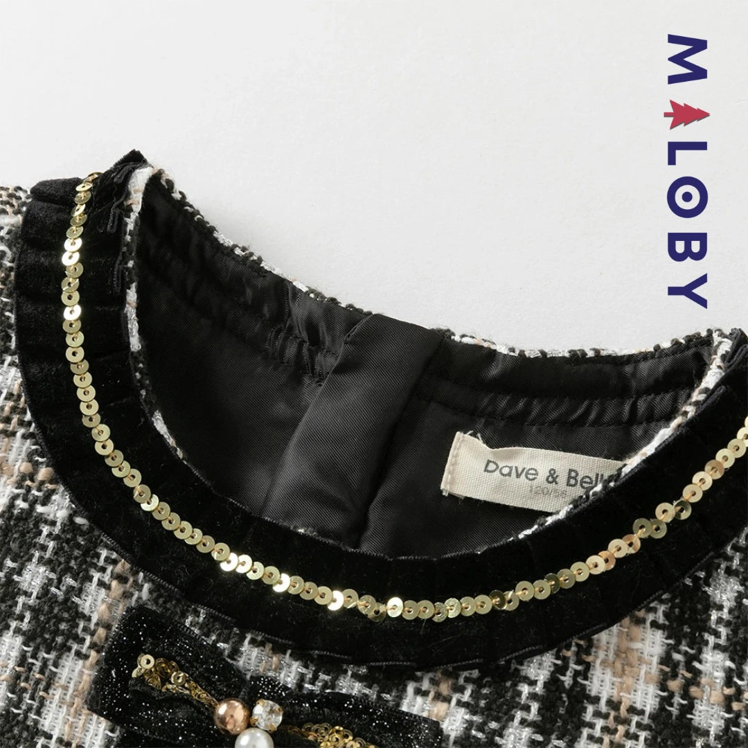 Robe cérémonie bi-matière enfant fille - noir