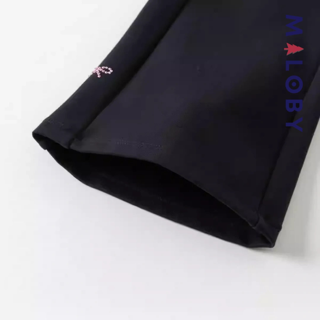 Pantalon évasé longueur chevilles enfant fille- marine