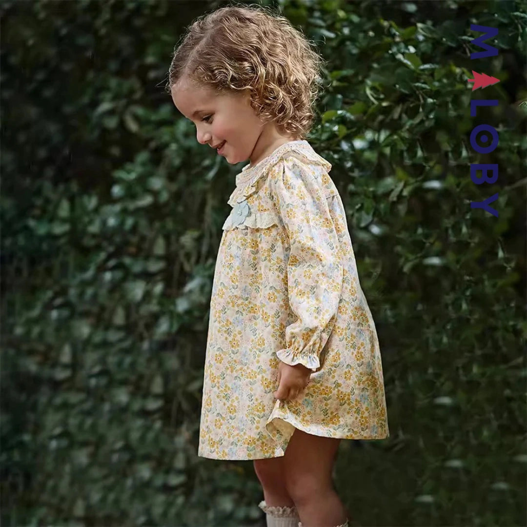 Robe fleurie manches longues enfant fille- Floral