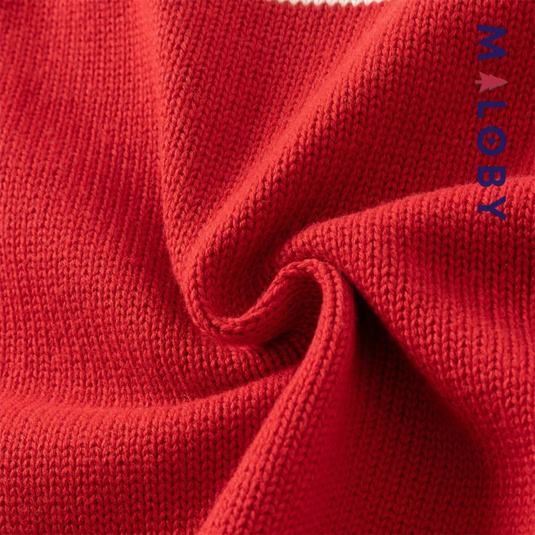 Cardigan jacquard cerises enfant fille- Rouge