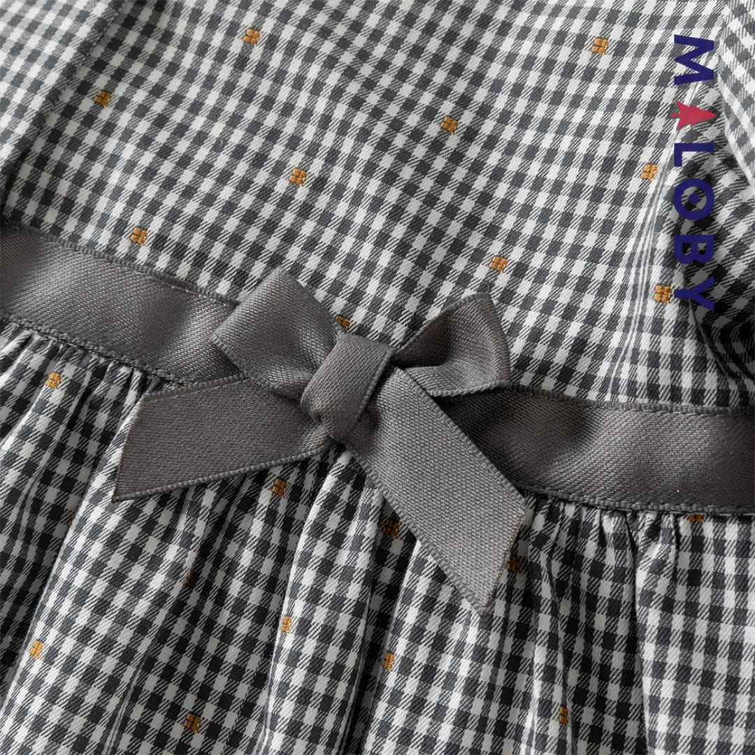 Ensemble robe vichy manches longues + sac fantaisie enfant fille- Carreaux