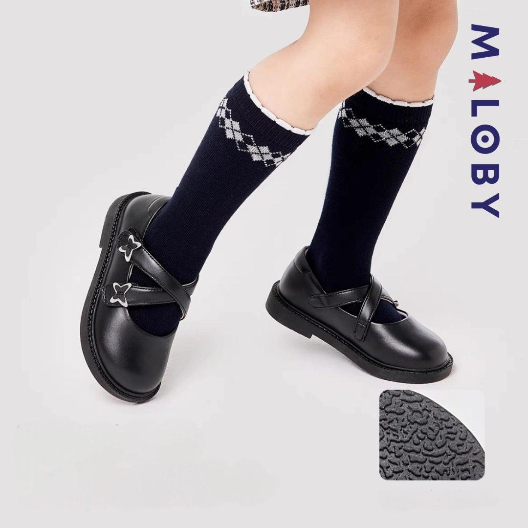 Ballerines double bride enfant fille - Noir -robes et ensembles pour filles, bébés et garcons - MALOBY
