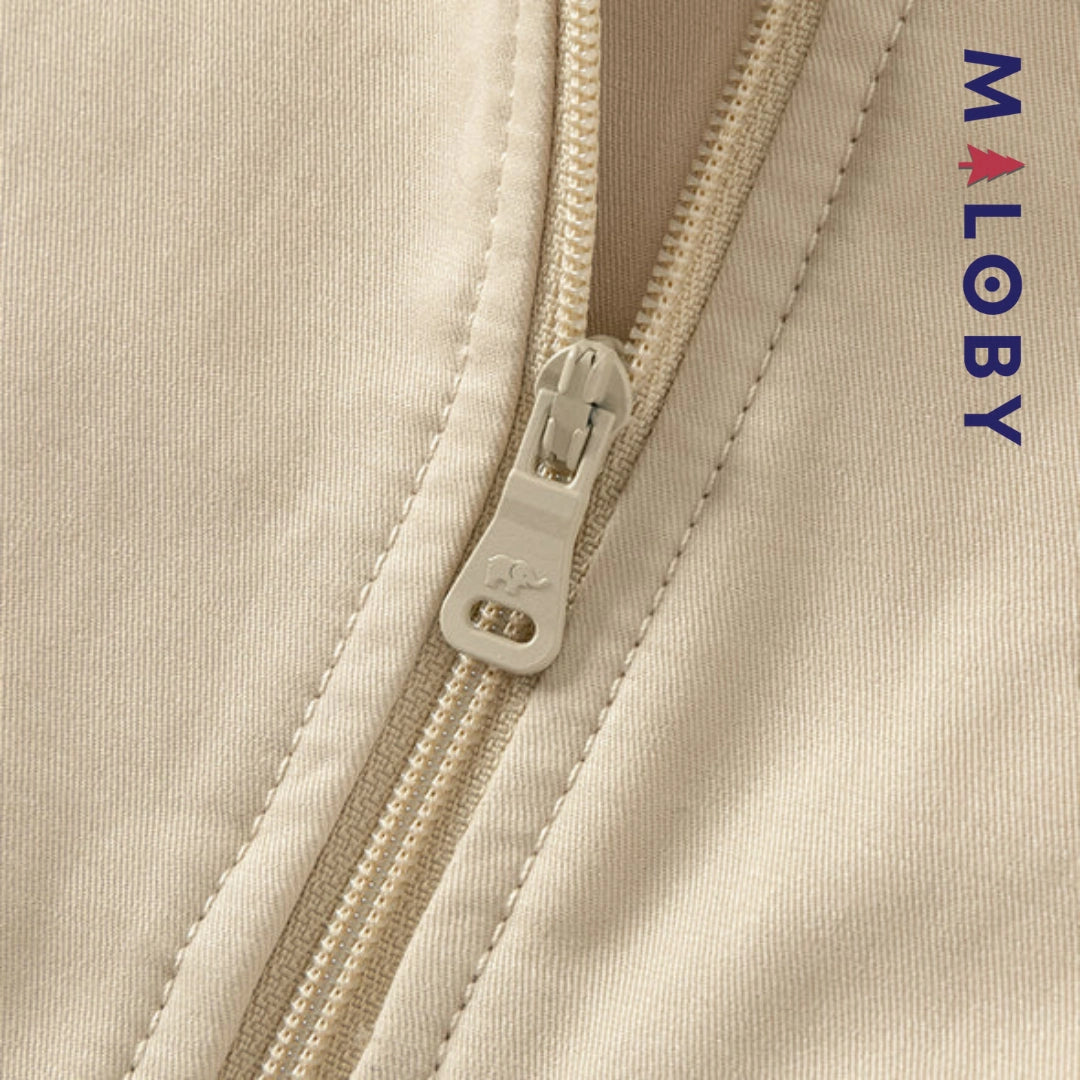 Trench à capuche doublure imprimé -couleur beige -robes et ensembles pour filles, bébés et garcons - MALOBY