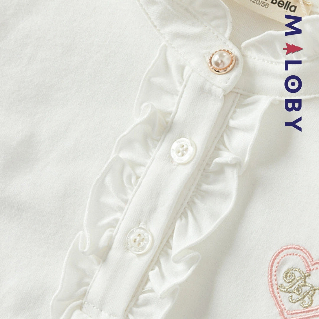 Ensemble Habillé Jupon + chemise enfant fille - Rose/Blanc -robes et ensembles pour filles, bébés et garcons - MALOBY