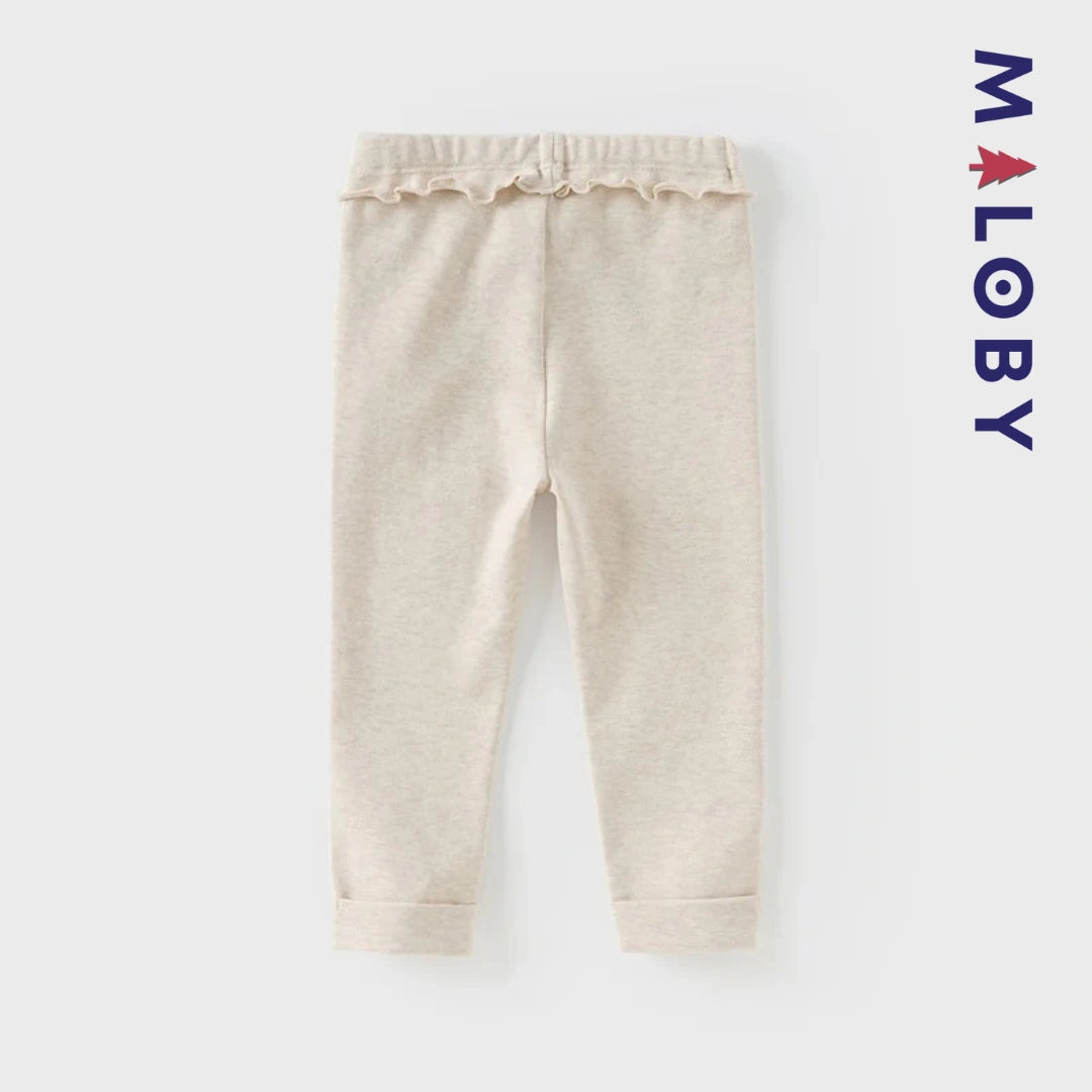 Legging à bas brodé enfant fille-beige/violet