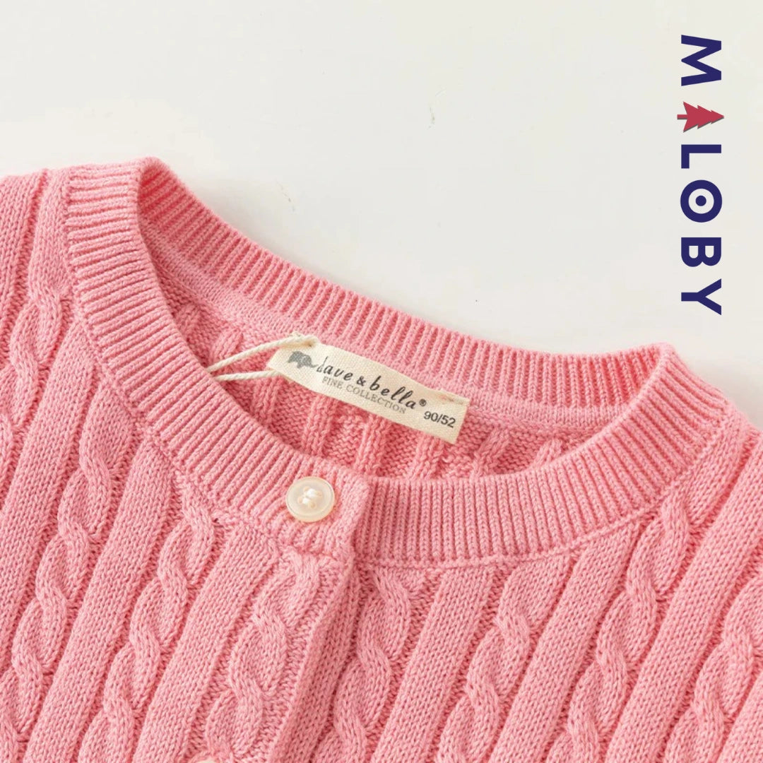 Cardigan basic 100% coton enfant fille
