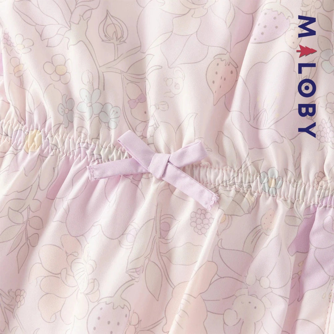 Veste mi-saison imprimé floral enfant fille- Rose