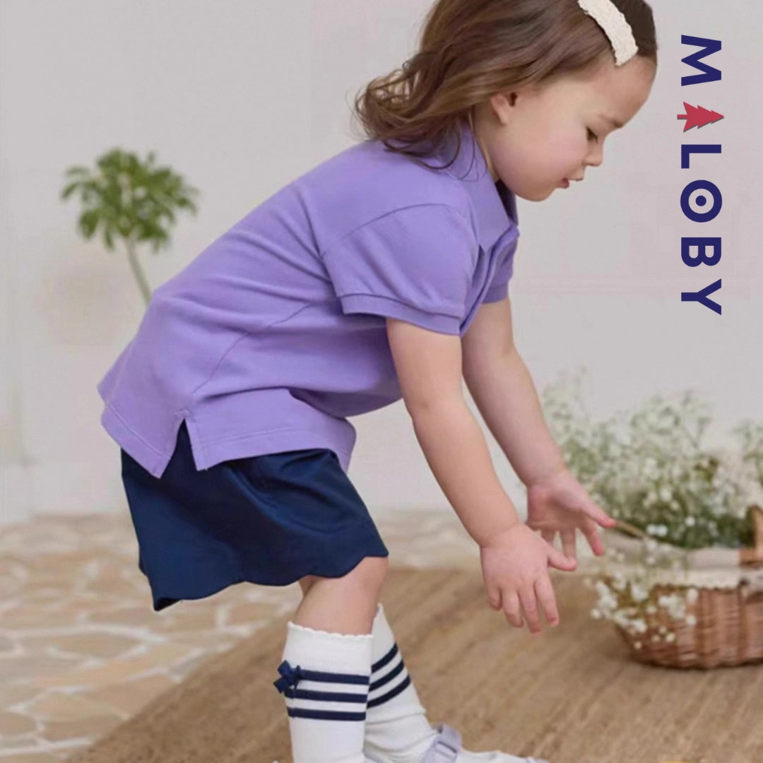 T-shirt polo d'Eté manches courtes enfant fille -Rose/Violet