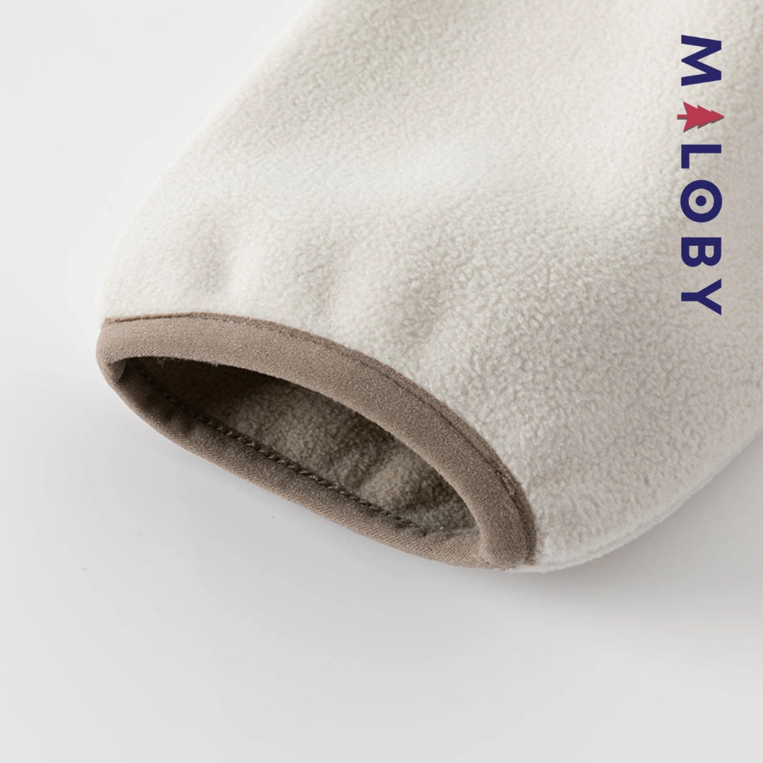 Sweat zippé en maille polaire enfant garçon - Beige -robes et ensembles pour filles, bébés et garcons - MALOBY