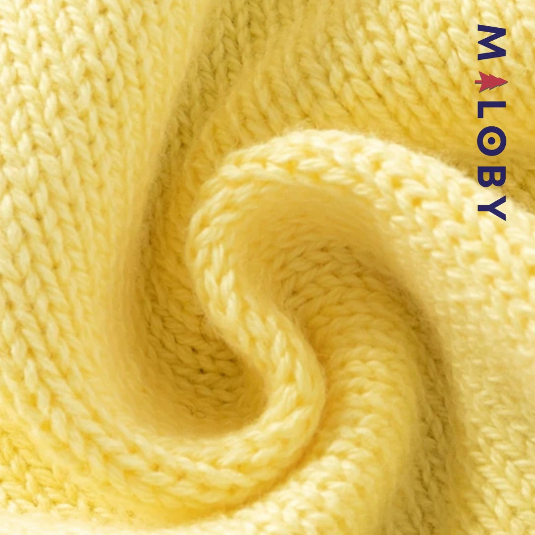 Pull Jacquard col rond enfant Garçon - jaune -robes et ensembles pour filles, bébés et garcons - MALOBY