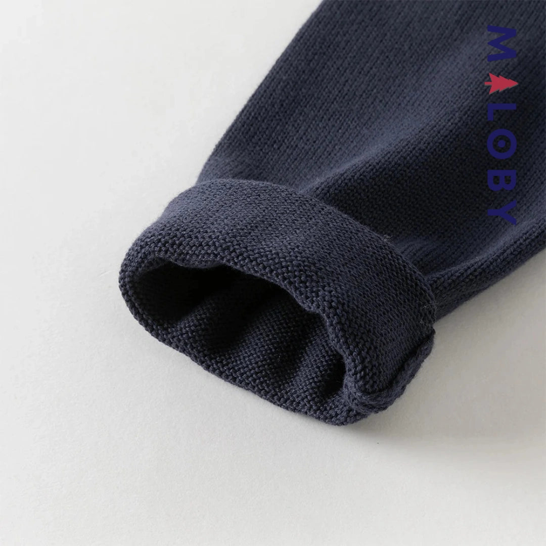 Cardigan à col claudine enfant fille- marine/violet