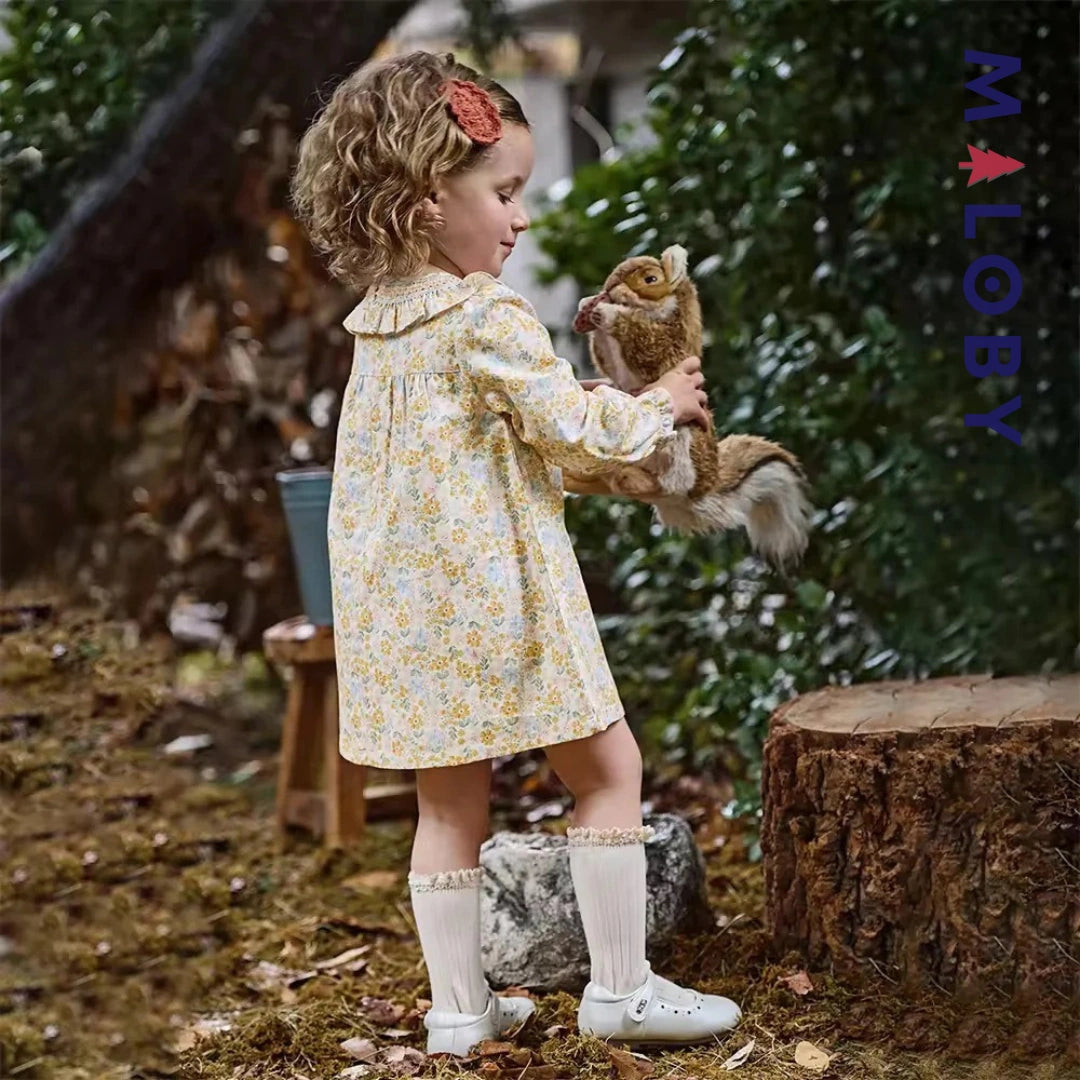 Robe fleurie manches longues enfant fille- Floral