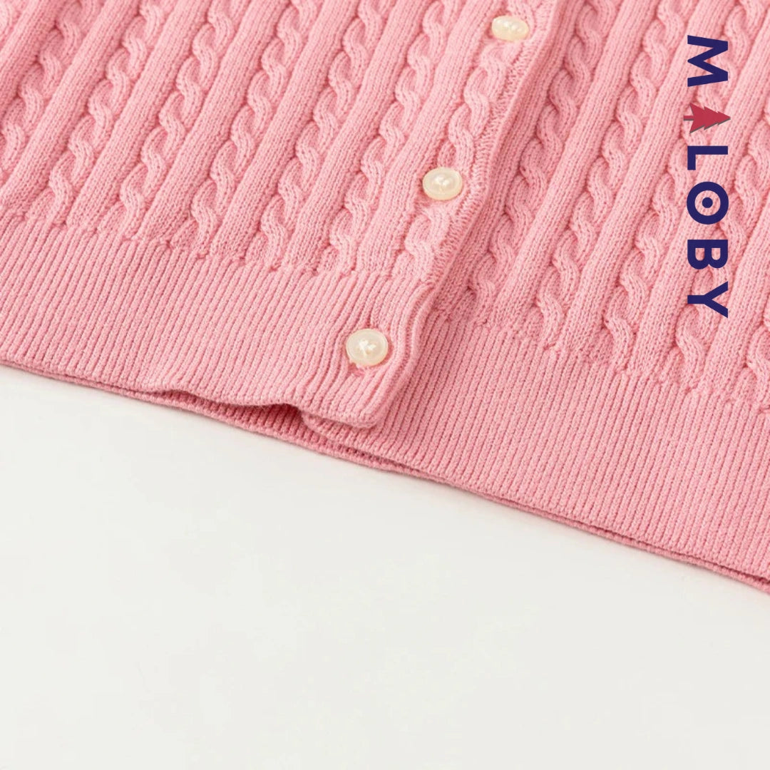 Cardigan basic 100% coton enfant fille
