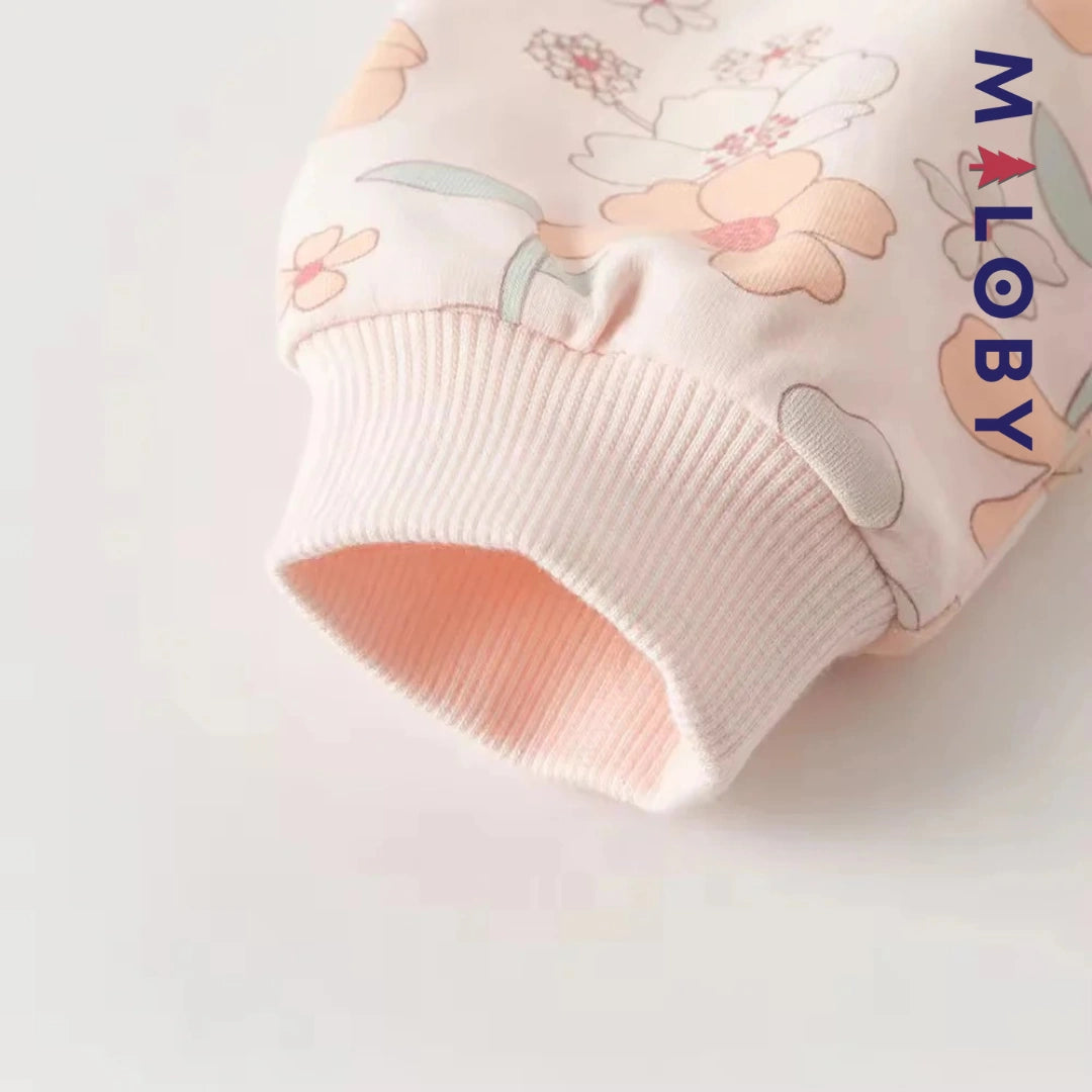 Ensemble jogging 2 pièces motifs fleuris- Rose