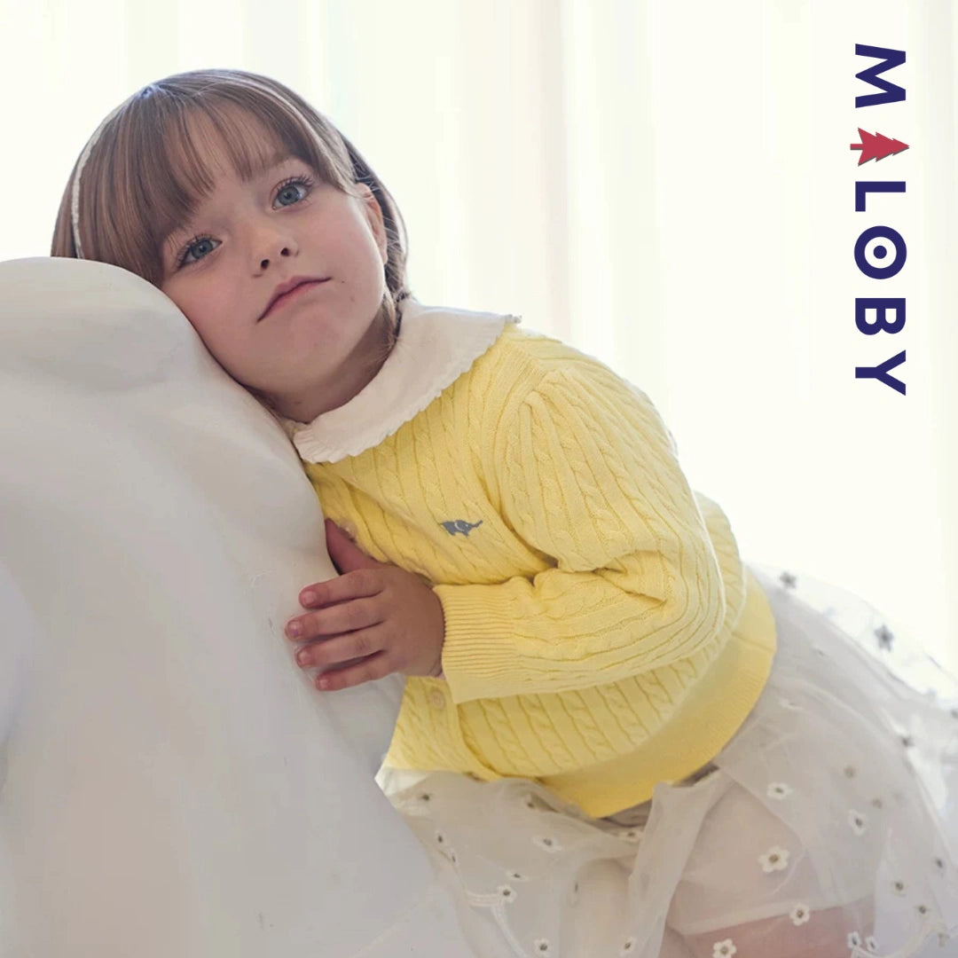 Cardigan basic 100% coton enfant fille