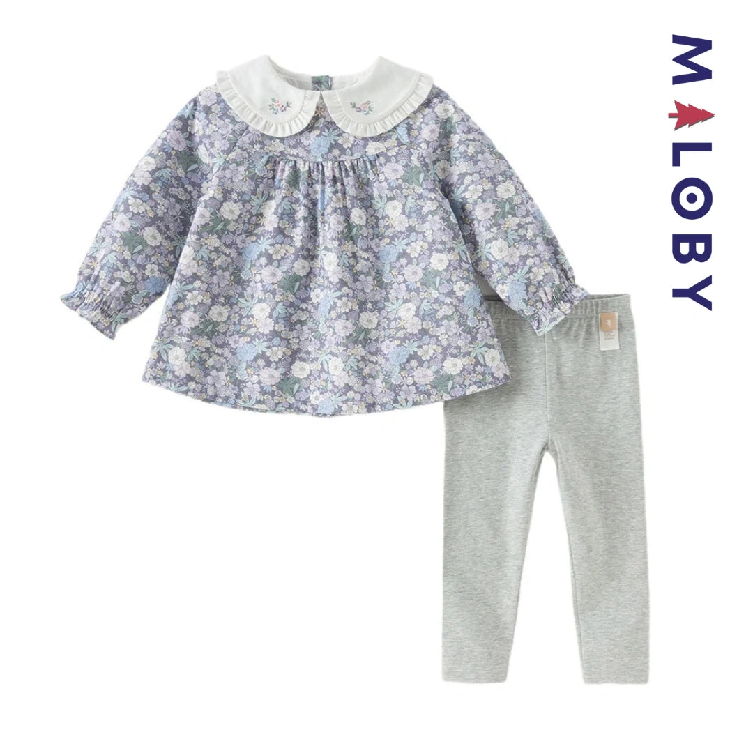 Ensemble 2 pièces blouse + Legging enfant fille- floral