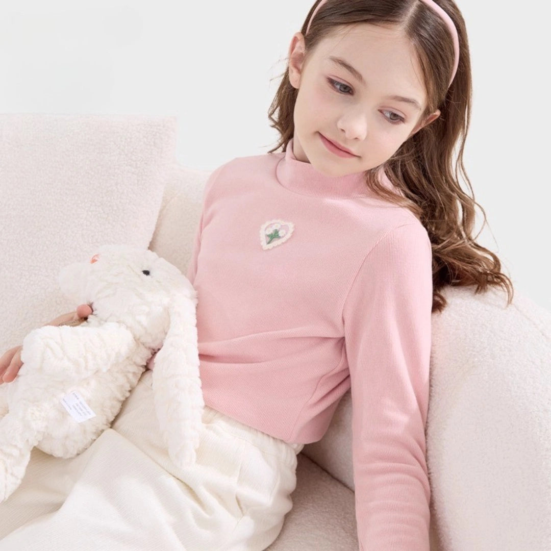 Pull en maille manches longues enfant fille - Rose