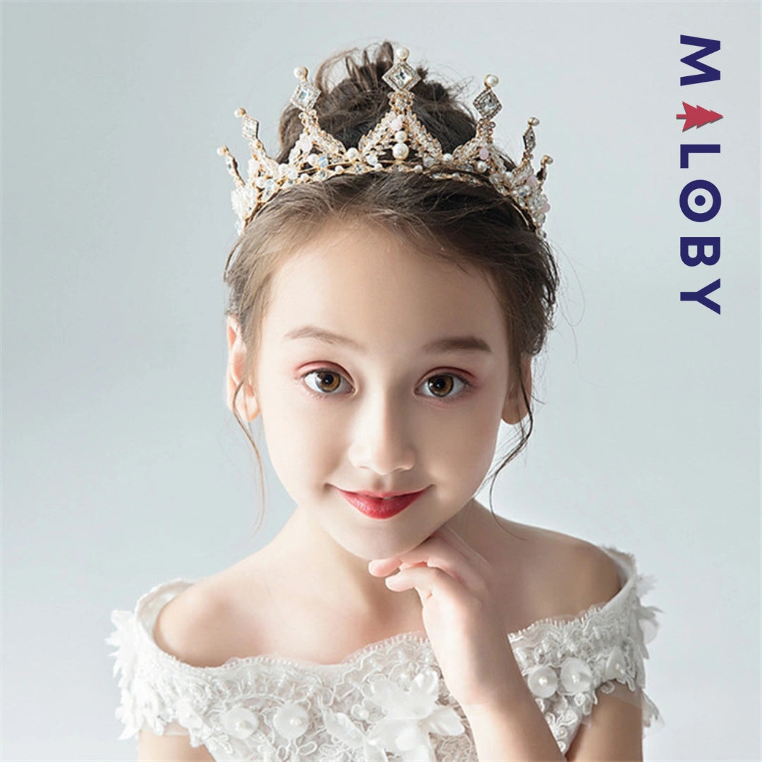 Couronne dorée pour fille -robes et ensembles pour filles, bébés et garcons - MALOBY