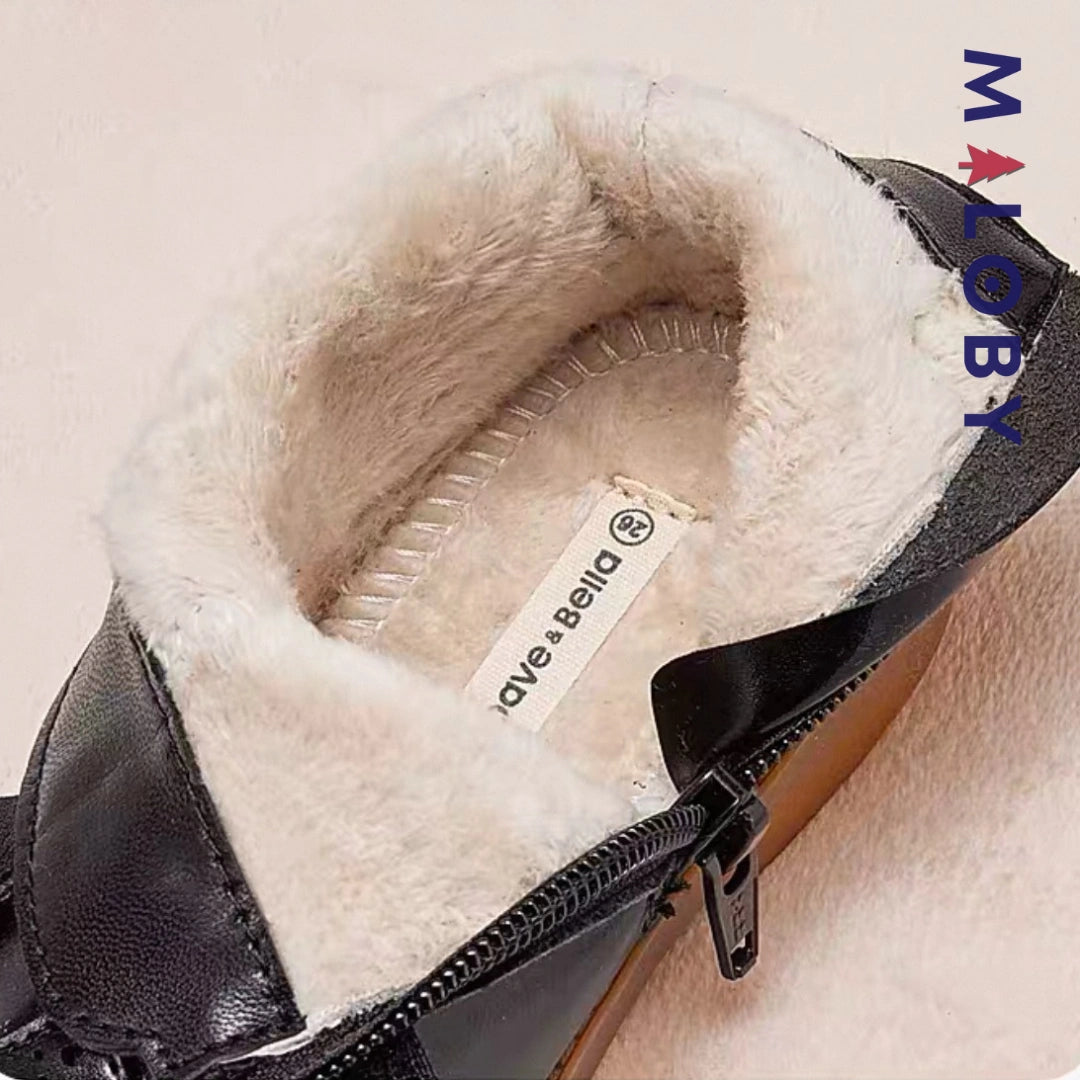 Boots enfant fille zippées et élastiquées - noir