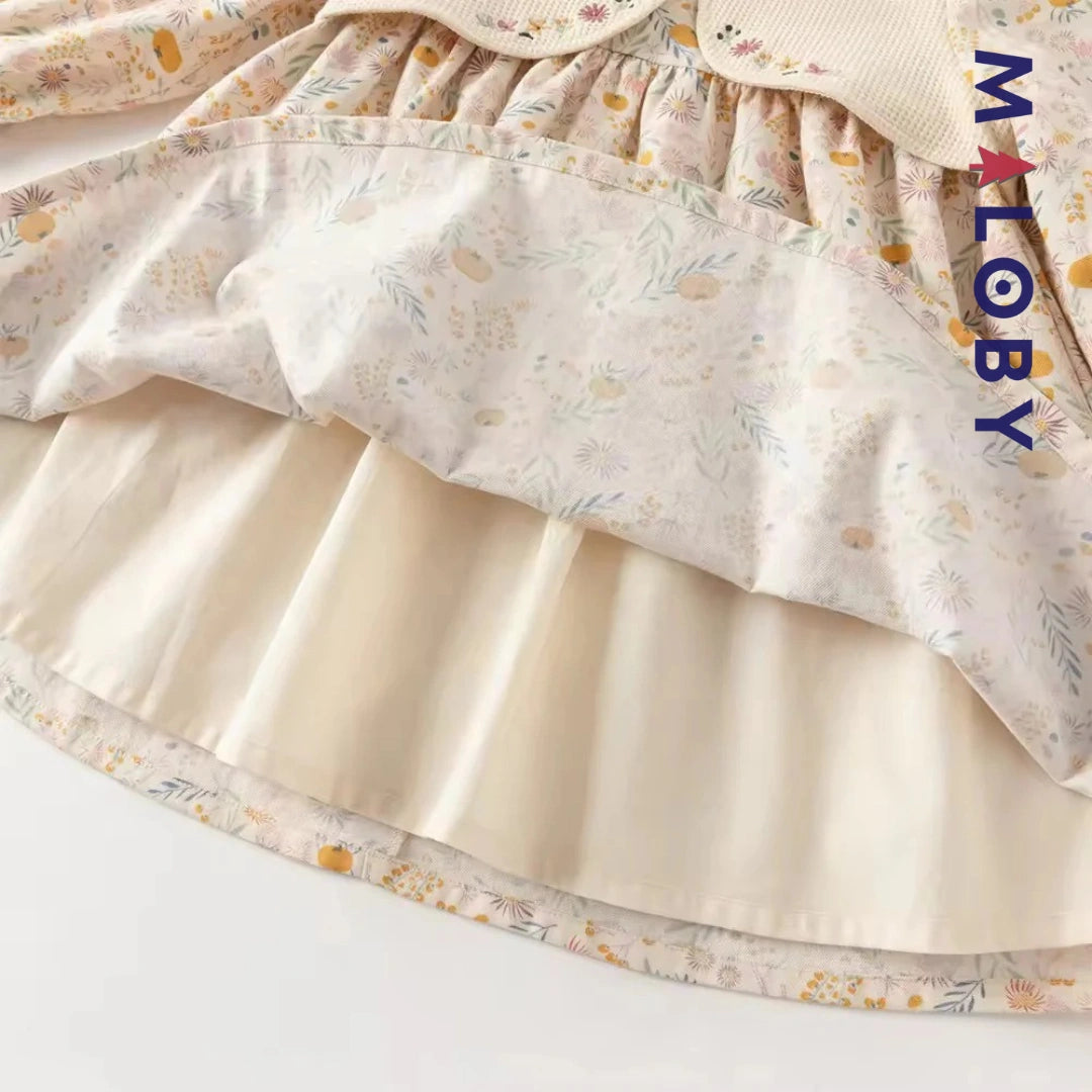 Robe habillée à boléro intégré enfant fille- Beige