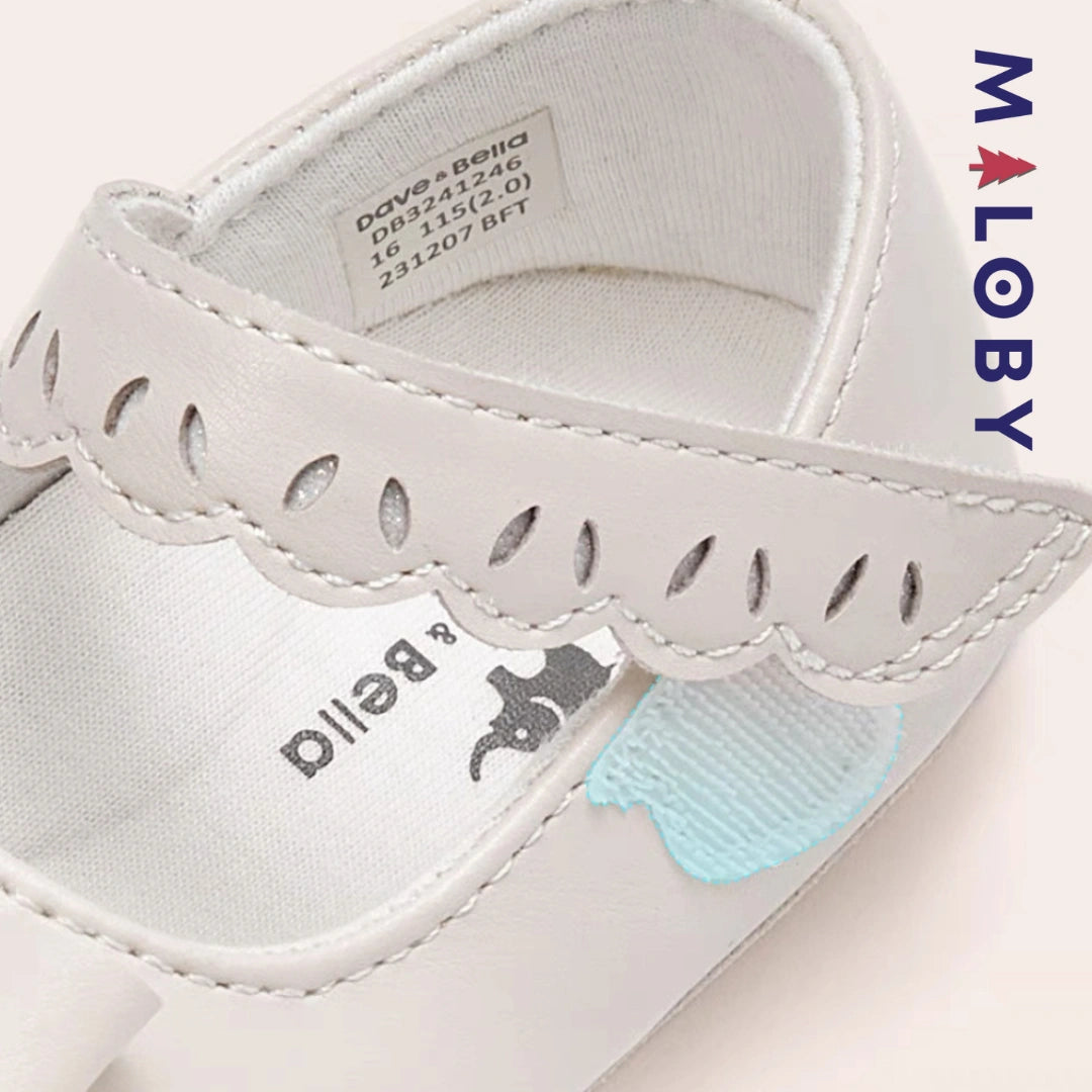 Ballerines Cérémonie fantaisie perforée Bébé Fille- Beige -robes et ensembles pour filles, bébés et garcons - MALOBY