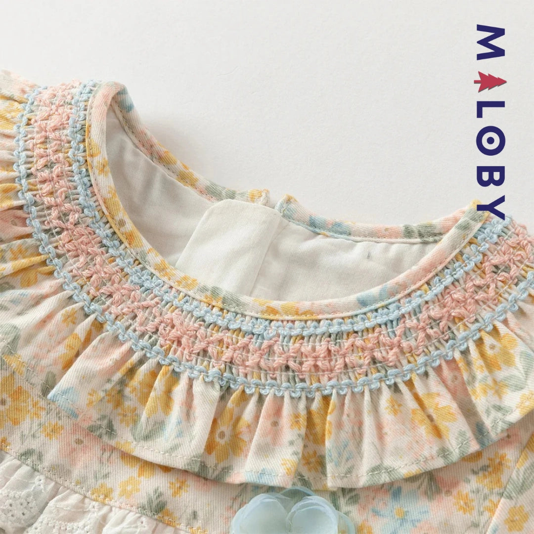 Robe fleurie manches longues enfant fille- Floral