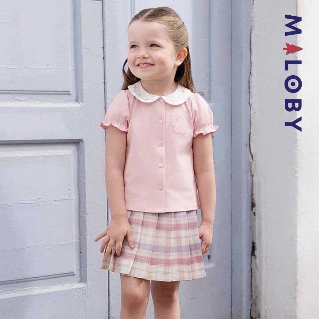 Ensemble d'été Jupon + chemise enfant fille - Rose