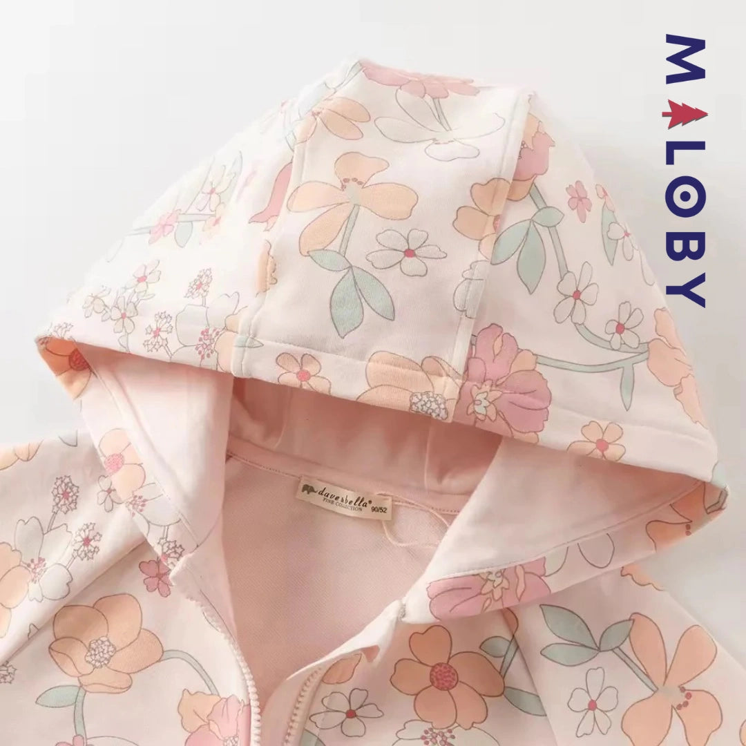 Ensemble jogging 2 pièces motifs fleuris- Rose